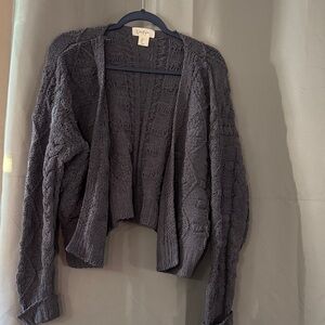 Jessica Simpson Charcoal Cable Knit Cardigan